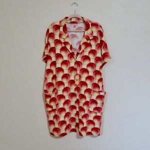 NWT Tamara Malas Yasmine Shirt Dress in Peaches Print Oversized Knit 1X 2X 14/16